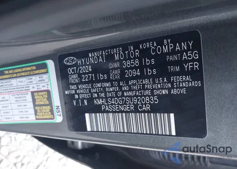 2025 Hyundai Elantra Sel Convenience z USA, uszkodzony, nr VIN KMHLS4DG7SU920835